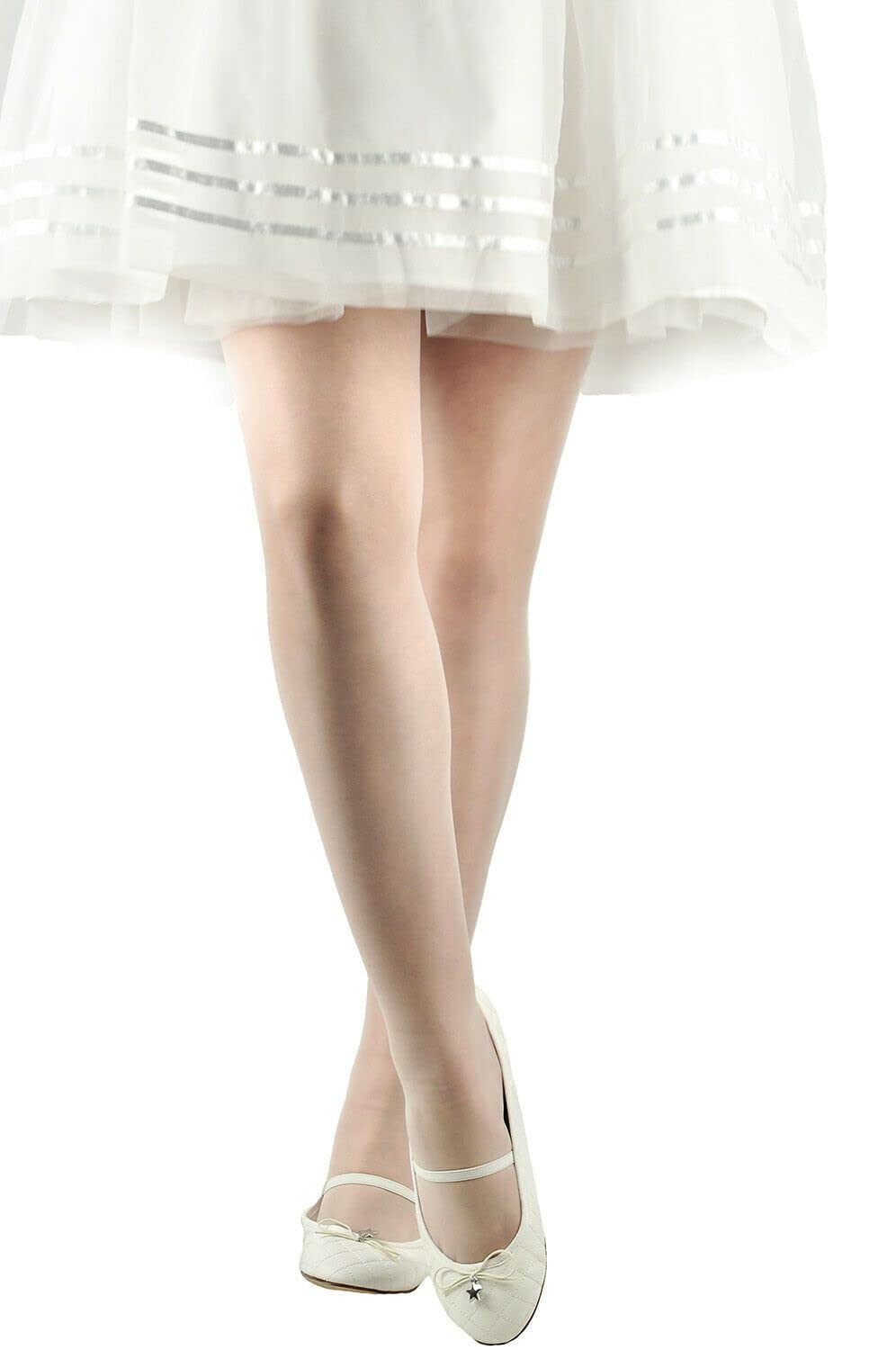 Aurellie Girls' Transparent 20 Denier Sheer Simple Tights