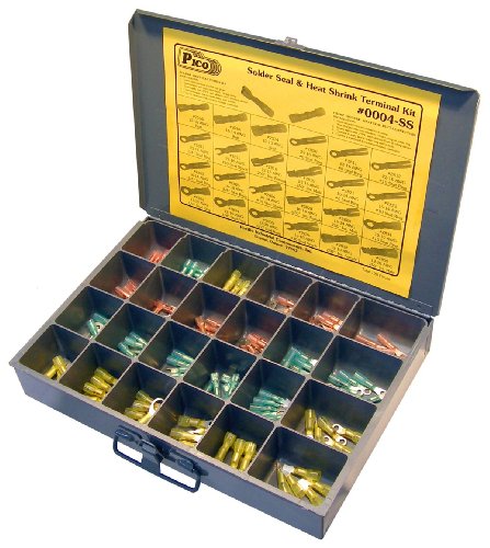 Pico 0004-SS 120 Piece Solder Seal Electrical Terminal Kit in Metal Kit Drawer
