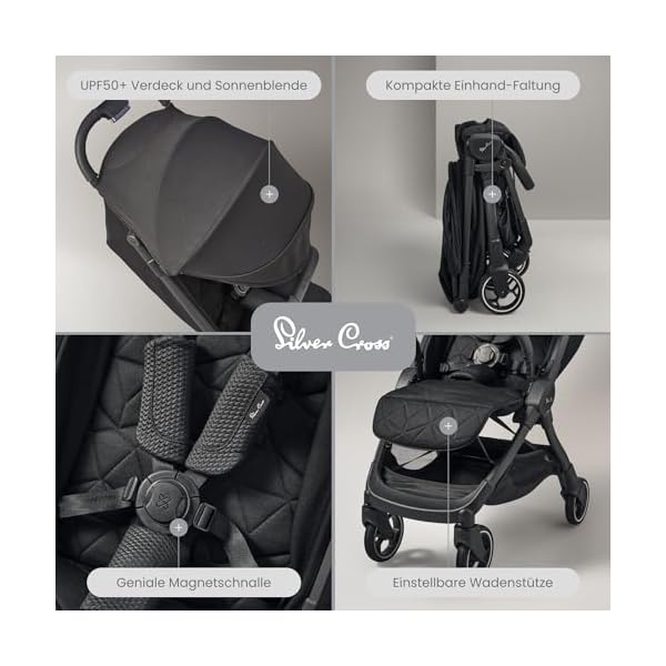 Silver Cross | Clic Kompakt-Kinderwagen | Reisekinderwagen | faltbarer & leichter Kinderwagen | Kabinengröße | Neugeborene - 4 Jahre | Space
