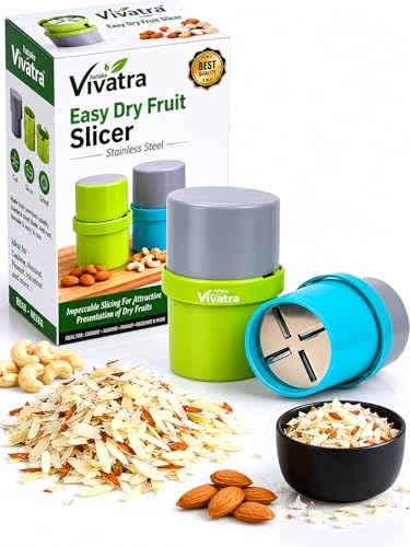 Image of Dry Fruit Cutter, Slicer, Grinder, Chocolate Cutter and Butter Slicer with 3 in 1 Blade Kitchen Tools, Gadgets for Almonds, Cashews etc (Stainless Steel, 1 Piece)