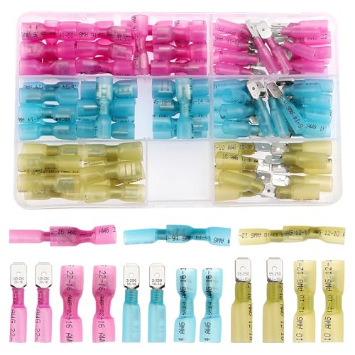 YIXISI 100 PCS Heat Shrink Wire Connectors Kit, Marine Grade Electrical Connectors
