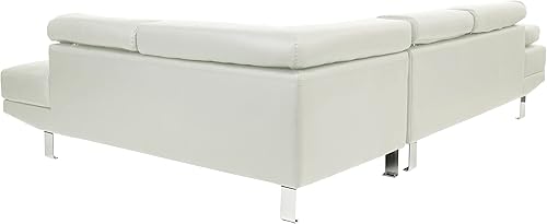 Miniatura 10 de Poundex 2 piezas de sofá seccional derecho de piel sintética, surtido en blanco