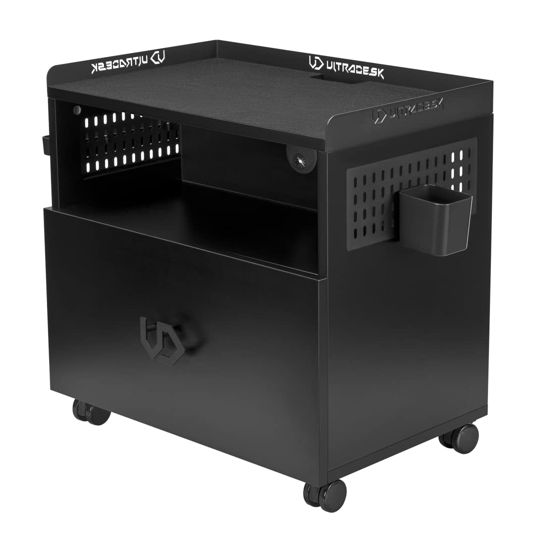 ULTRADESK Crate Computerschrank Schreibtisch Schrank – Büro Tisch mit Rollen – Printer Table – Drucker Tische – PC Schrank – Sekretär Schrank – Schreibtisch mit Schrank