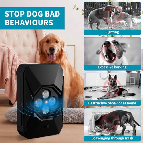 2025 Neu Anti Bell Gerät Hunde - 3 Modi Antibell Ultraschall Gerät - 55Fuß Anti Bell Ultraschall für Drinnen Draußen - Stoppt das Bellen von kleinen, mittelgroßen und großen Hunden