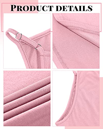 Ficerd 2 Pack Women's Halter Tops, Sleeveless Higher Neckline Tank Tops Casual Summer Strap Tee Shirts Loose Fit Camisoles (White, Pink, Small) #TOP3