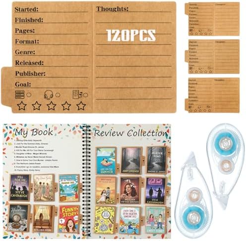 Glenmal 120 Pcs Mini Book Review Bookmarks Reading Journal File L...