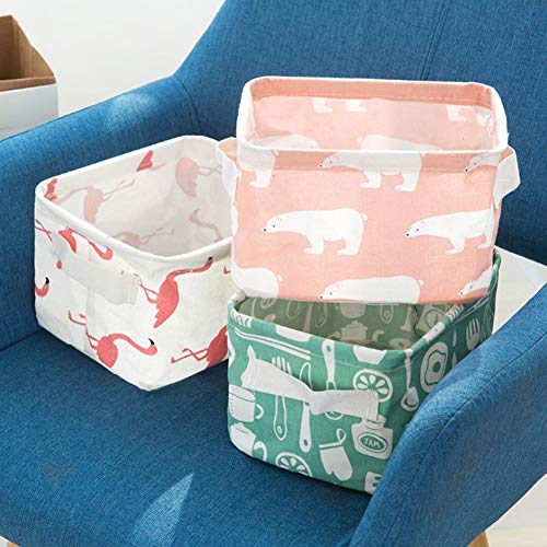 Abgream Foldable Storage Basket - Set Of 6 Small Collapsible Canvas Containers Organizers With Handle For Home Decor Or Storing Toys, Keys, Sundries, Little Crafts. (Style A) #TOP2