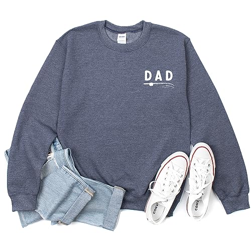 Dad Fishing Long Sleeve Crewneck Sweatshirt Dad Letter Print Graphic Shirts Pullover Tops3