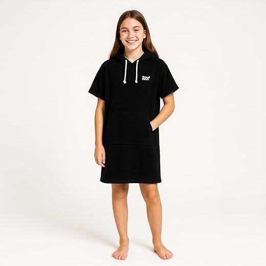Poncho Toalha Roupão Surf Adulto com Capuz Secagem Rápida Microfibra Ideal para Praia Natação Piscina Esportes Aquáticos Ao Ar Livre Prático Versátil Confortável (médio)