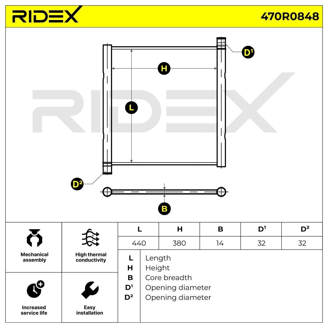 RIDEX 470R0848 Radiatore motore