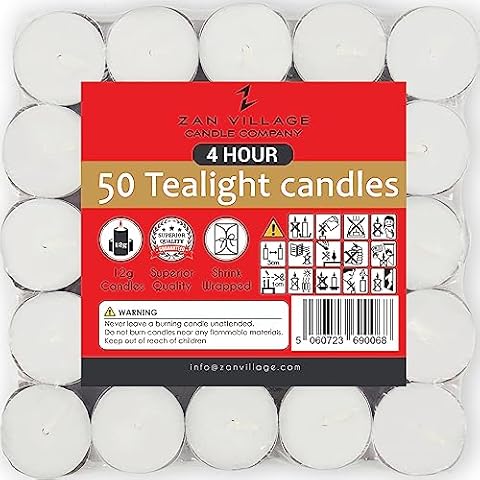 Long Burning Unscented Tea Lights - 50 Pack Cover
