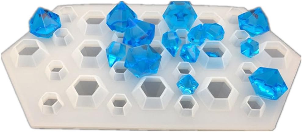 Diamond Resin Molds by Garloy,27 Cavity Diamond Silicone Molds for Epoxy Resin.The 3D Epoxy Resin Mold Supplies is Very Suitable for DIY Jewelry Resin Casting