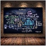 XuFan Hollow Knight Map The Game Poster Decoration Painting of The on HD Canvas Canvas of Hallownest...