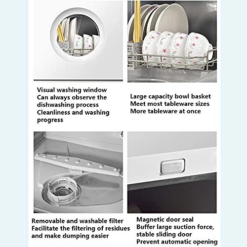 Kitchenmini Vaatwasser Tafelblad Portable Home Vrijstaande Vaatwasser Energiezuinig, Touch The Button 360 Graden En Spray 72 °; Sterilisatie Op Hoge Temperatuur Voor 4-6 Personen praktisch - Afbeelding 8