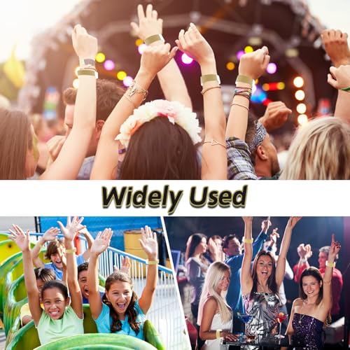 300 Stück Einlassbänder, Wasserdicht Eintrittsbänder, Festival Armbänder 250 x 20mm, Gold Event Handgelenkband zur Kontrolle und Sicherheit bei Veranstaltungen und Events, für Partys Schule