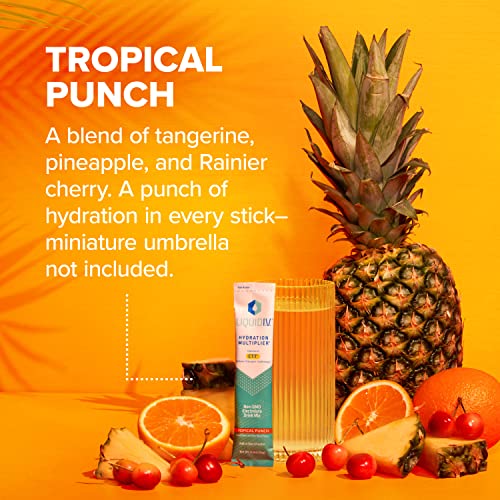 Liquid I.v. Hydration Multiplier - Tropical Punch - Hydration Powder Packets | Electrolyte Drink Mix | Easy Open Single-Serving Stick | Non-Gmo | 16 Sticks #TOP2