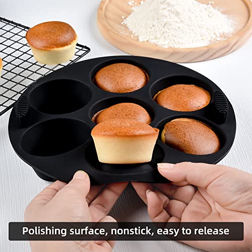 Silicone Muffin Pan For Air Fryer,Oven,Instant Pot 8.4Inch Reusable Bpa Free Silicone Baking Molds 2-Pack #TOP3