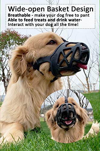 Dog Muzzle, Breathable Basket Muzzles For Small, Medium, Large And X-Large Dogs, Anti-Biting, Barking And Chewing Dog Mouth Cover (X-Small, Black) #TOP7