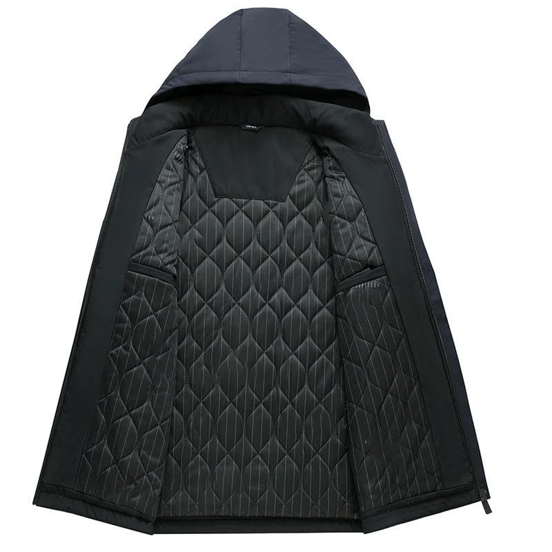 Chaqueta acolchada hombre invierno con capucha para paseos casuales en la ciudad 3