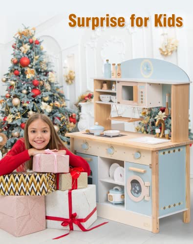 Robud Kids Kitchen Playset Wooden Kids Play Kitchen Set Pretend Play For Toddlers Boys Girls #TOP2