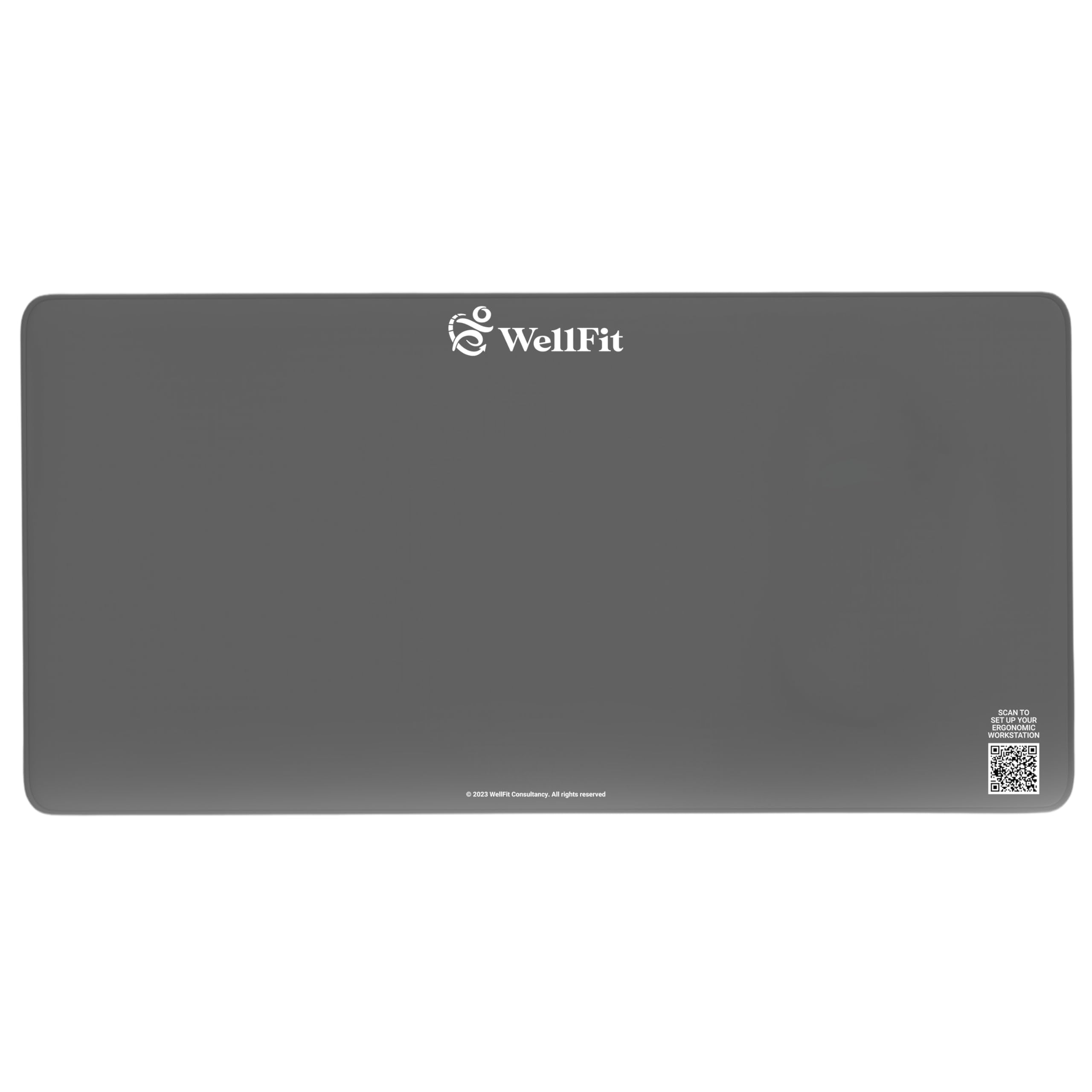 WellFit Ergonomic Desk Mat - Non-slip, recycled rubber base, smooth surface, easy to clean, anti-spill, anti-scratch - designed for comfort, home & office use - PLAIN (80cm x 40cm)