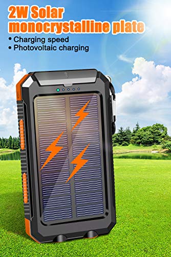 Solar Charger 2 Pack Portable Solar Power Bank For Cell Phone Waterproof External Backup Battery Power Pack Charger Built-In Dual Usb/Flashlight For All Cell Phones, Tablets, And Electronic Devices #TOP5