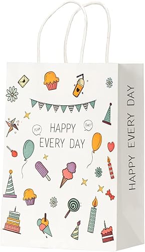 RACETOP Bolsas de regalo de papel kraft de color con asas, bolsas de regalo a granel, bolsas de compras, bolsas de fiesta, bolsas de negocios,