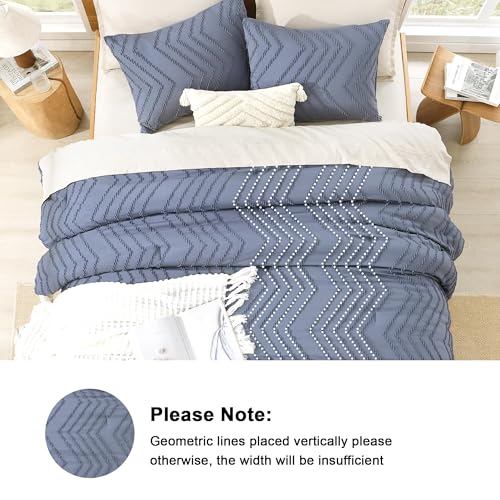Image of Litanika 3 Pcs Bluish Grey Boho Oversized Super King Bedding Comforter Set