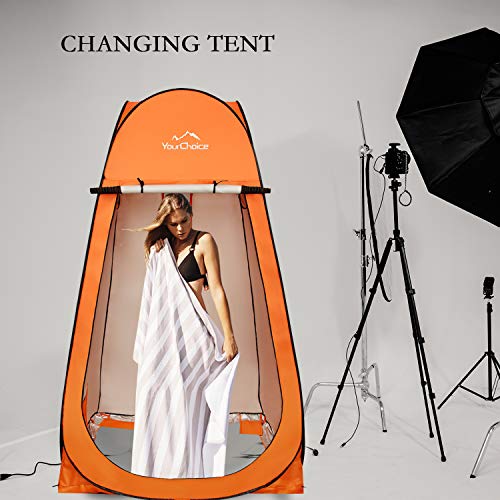 Image of Your Choice Pop Up Shower Tent 47.2 inch Wx74.8 /82.7 inch H Privacy Changing Tent | Waterproof Silver Coating Portable Shelter with Carry Bag for Camping, Beach, RV, Hiking, Fishing