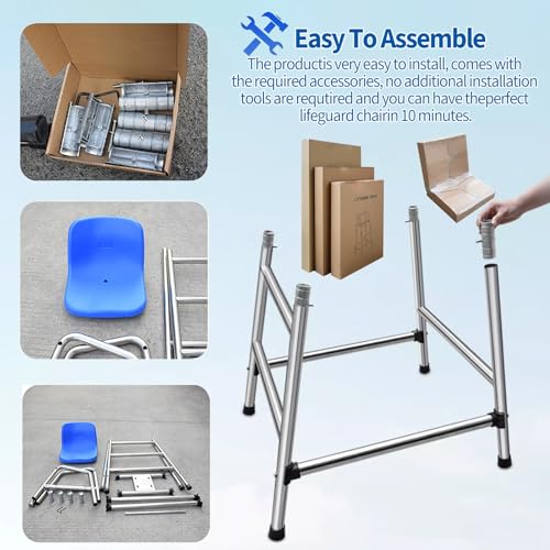 silla para guardavidas alta de acero inoxidable 120 cm miniatura 6