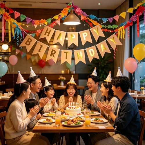 Image of Happy Birthday Banner Birthday Party Supplies (Black 3)