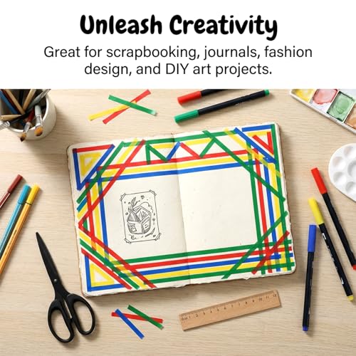 Jeffdad 8 Rollen Whiteboard Klebeband, Bunt Klebestreifen Selbstklebendes Band Whiteboard Tape Markierungsband Klebeband Zubehör Grafikband Markierbänder für Schule Büro Zuhause (3 mm x 66 m)