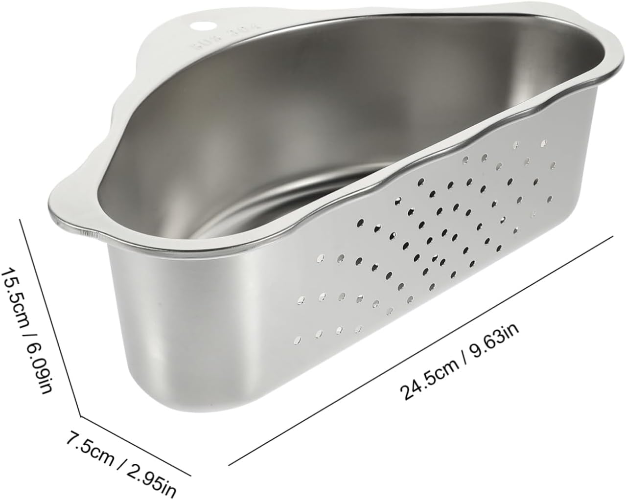 Stainless Steel Corner Sink Strainer Basket Multi-Functional Draining Basket Suction Cups for Kitchen Storage Compact Design for Washing Vegetables and Fruits