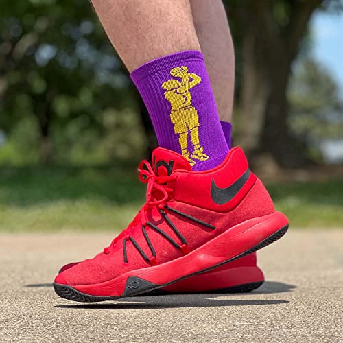 Image of ChalkTalkSPORTS Basketball Socks - Cushioned Mid-Calf Crew - Youth & Adult | Moisture-Wicking Performance Blend, Athletic Basketball Gear, Stay-Up Technology, Arch Support, Breathable, Boys and Men