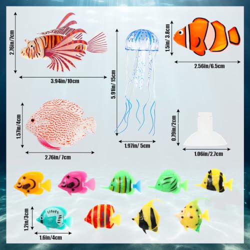Image of Weewooday 27 Pcs Artificial Fish Glowing Effect,Natural Color