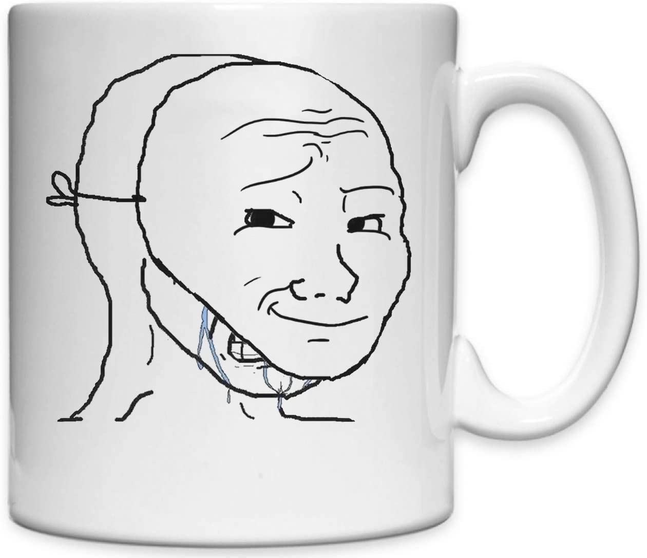 Crying Wojak Happy Mask Meme White Ceramic Mug White One Size : Amazon.se:  Everything Else
