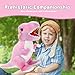 Muiteiur Pink Dinosaur Stuffed Animals, Soft 19.6 inch Dinosaur Stuffed with 5 Cute Babies T-Rex Zippered Belly, Dinosaur Gift Set for Kids Girl Boy