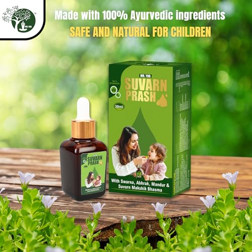 Image of MR. YOG Suvarna Prash Drops Ayurvedic Liquid - 30ml | Herbal Supplement for Natural Healthy Growth & Immunity Boosting for Kids 0-16 Years Old | Pack of 1