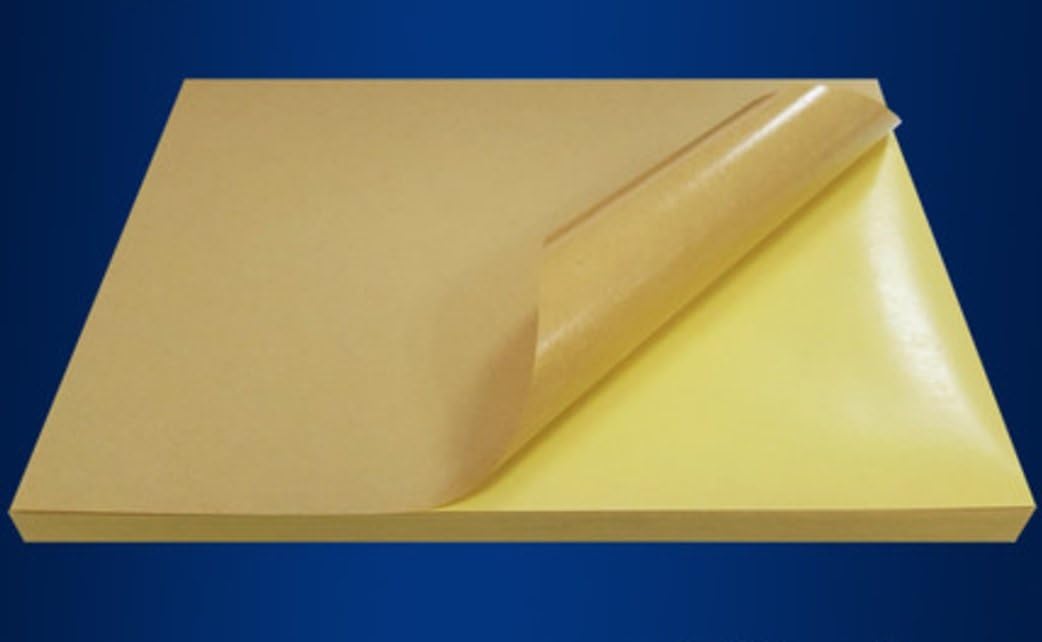 100 Sheets A4 Blank Kraft Self Adhesive Sticker Paper for Inkjet/Laser Print (Blank Kraft)
