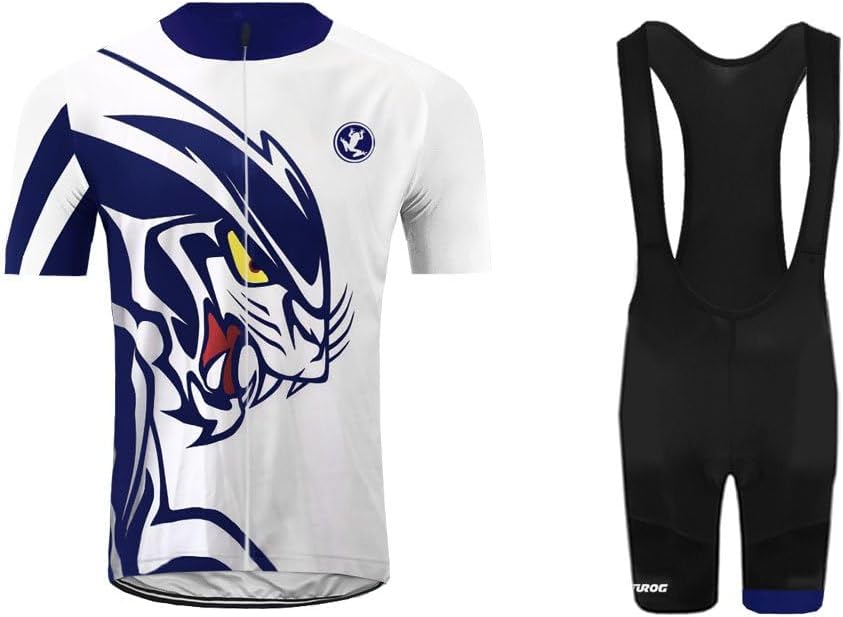 Mens Short Sleeves Team Cycling Jersey Jacket Bicycle Bike Shirt Cycling Padded Bib Shorts Set