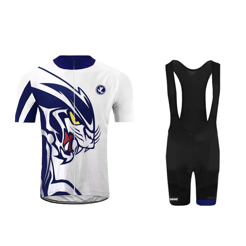 Mens Short Sleeves Team Cycling Jersey Jacket Bicycle Bike Shirt Cycling Padded Bib Shorts Set