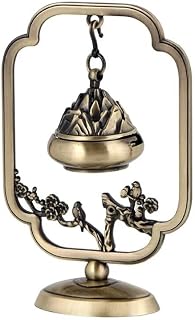 Nature Harmony Hanging Incense Holder Burner with Detachable Ash Collector - Brass Dual-Fuel Altar for Yoga Meditation, Spiritual Studio Essentials, Portable Zen Space Decor