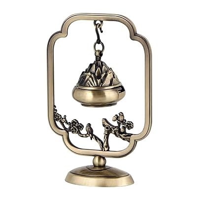 Nature Harmony Hanging Incense Holder Burner with Detachable Ash Collector - Brass Dual-Fuel Altar for Yoga Meditation, Spiritual Studio Essentials, Portable Zen Space Decor