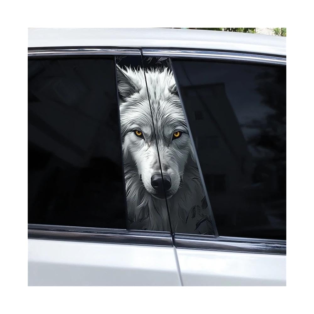 Bertdcx I Wolf Eyes Animal Car B-Pillar Vinyl Waterproof Sticker Car Door Pillar Decorative Auto Parts(I)