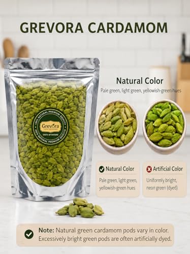 Image of Grevora Premium Kerala Idukki Green Cardamom (Elaichi) 250g | Large 8+ mm Bold Pods | Handpicked, Naturally Aromatic & Premium Quality Spice | Fresh Whole Elaichi for Tea, Sweets, Desserts