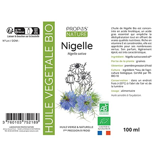 Olio vegetale di Nigelle Bio - 100% puro e