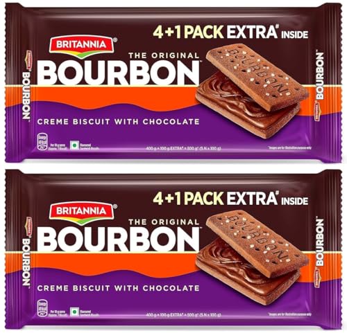 Image of Truecart Britannia The Original Bourbon - Creme Biscuit With Chocolate| 500 Gm | Chocolatey Indulgence In Every Layer (Pack Of 2)