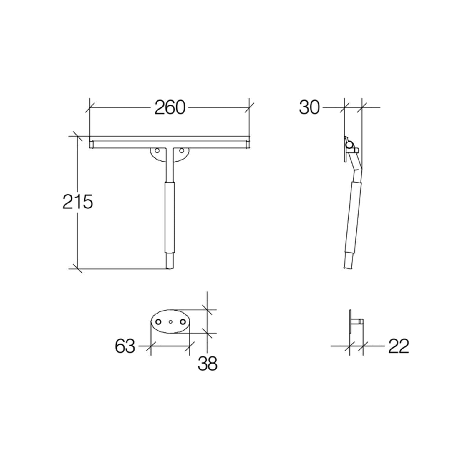 Lineabeta 53290.17 Duschabzieher grau 26 x 3 x 21,5 cm