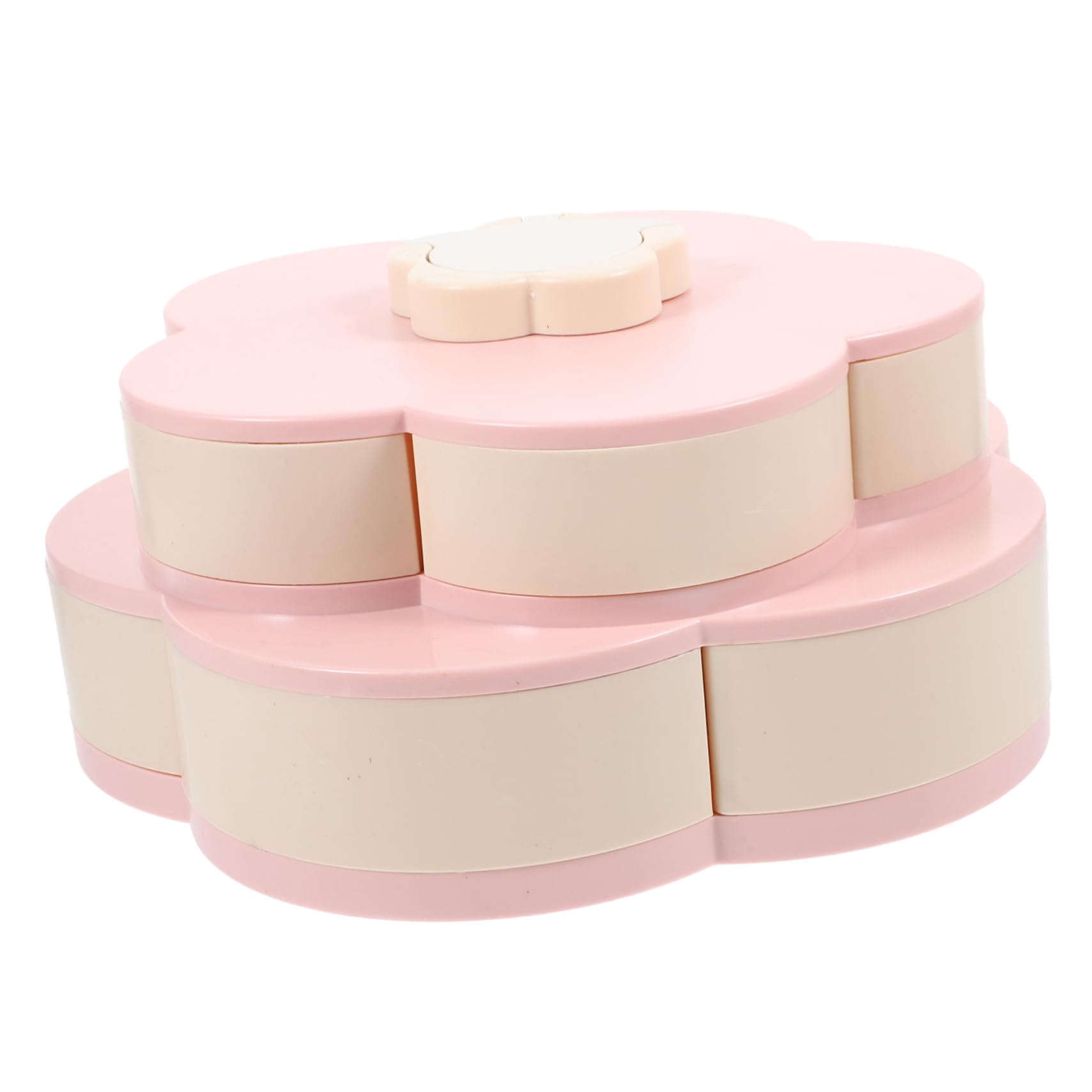 COLLBATH Blumenform-aufbewahrungsbox Für Süßigkeiten Zweischichtig Snackbehälter Mit Handyhalter Drehdesign Lebensmittelbox Mit Fächern