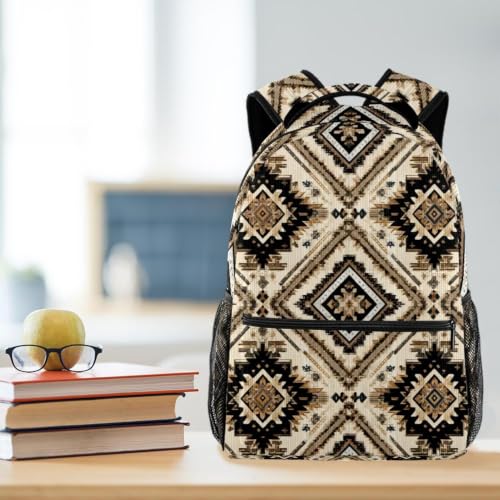 Mochila escolar étnica oriental impermeable de 40cm multicolor para portátil 5